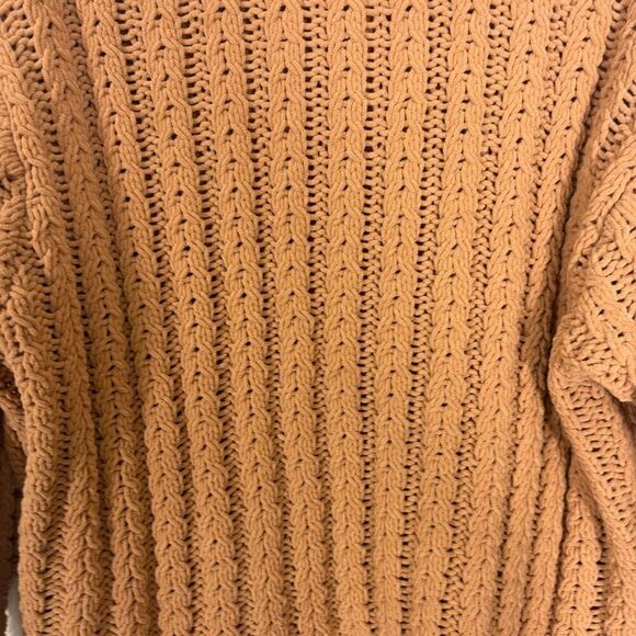 Aerie Carmel Knit Plush Quarter Zip Oversized Collared Pullover Sweater Size XS - Picture 10 of 13